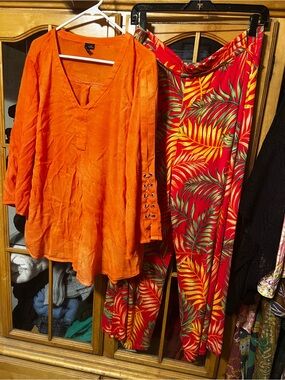 new directions Bright Orange Top and pants